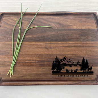 The Lake Front Mountain View - Personalized Cutting Board - 306