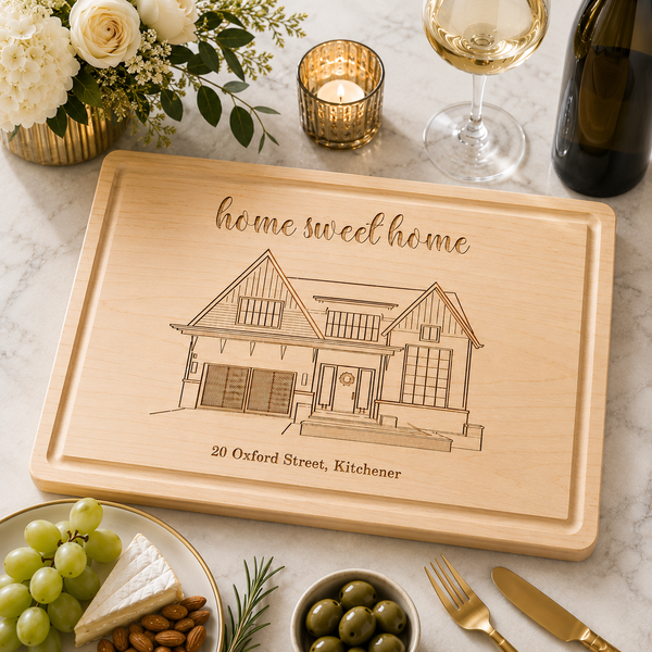 Personalized Cutting Board - Engraved Home Portrait