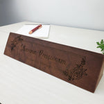 Floral Boarder - Personalized Wood Desk Block - 003 2