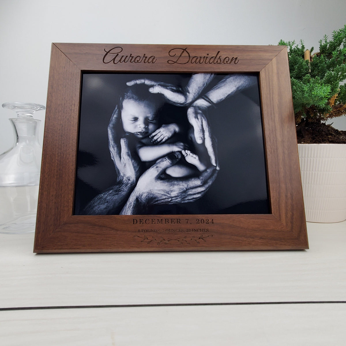 Baby Announcement - Custom Engraved Picture Frame - 014
