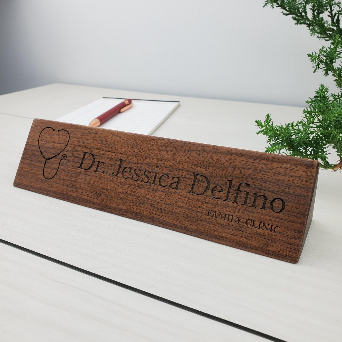 Doctor Gift - Personalized Wood Desk Block - 009