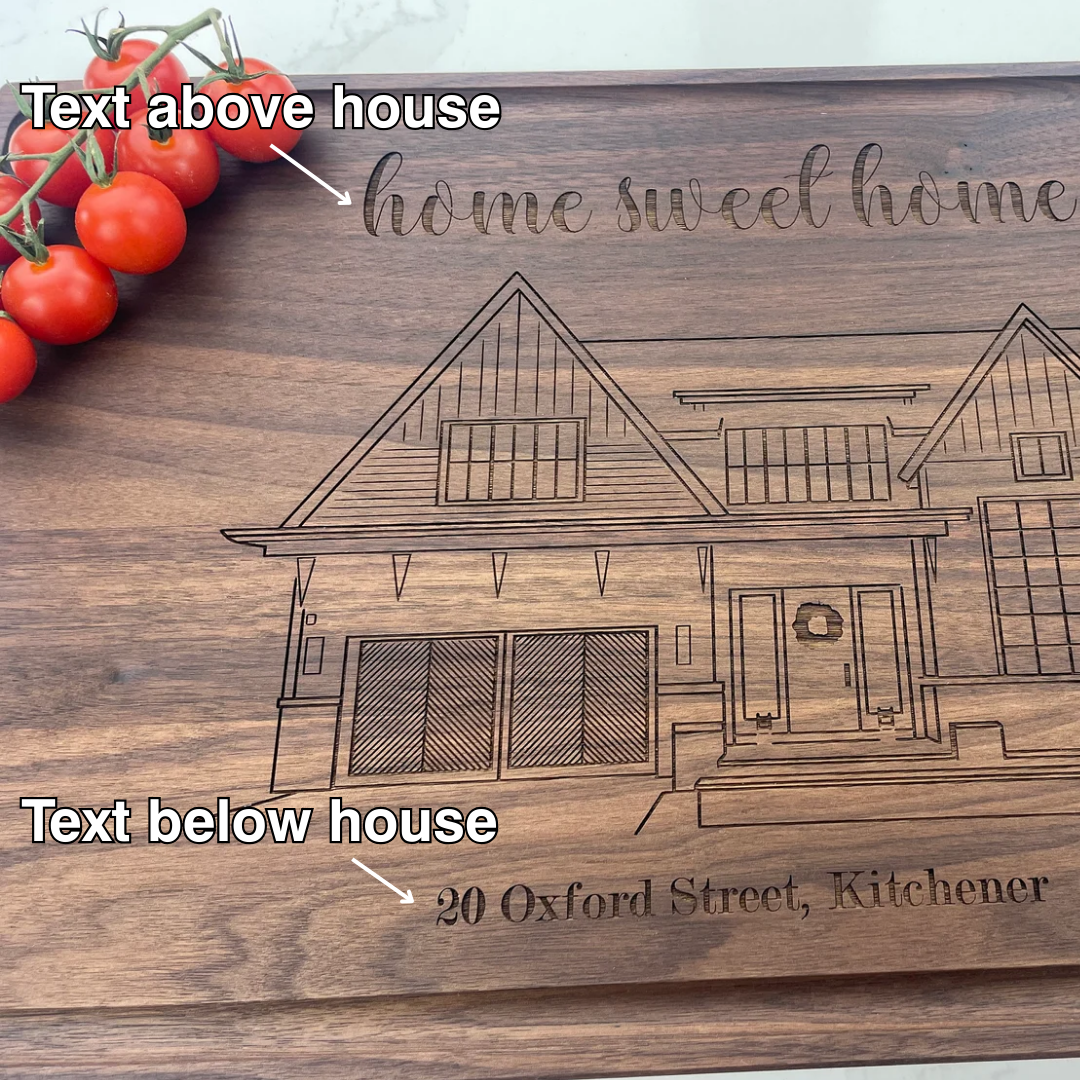 Personalized Cutting Board - Engraved Home Portrait
