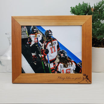 Female Hockey Player - Custom Engraved Picture Frame - 065
