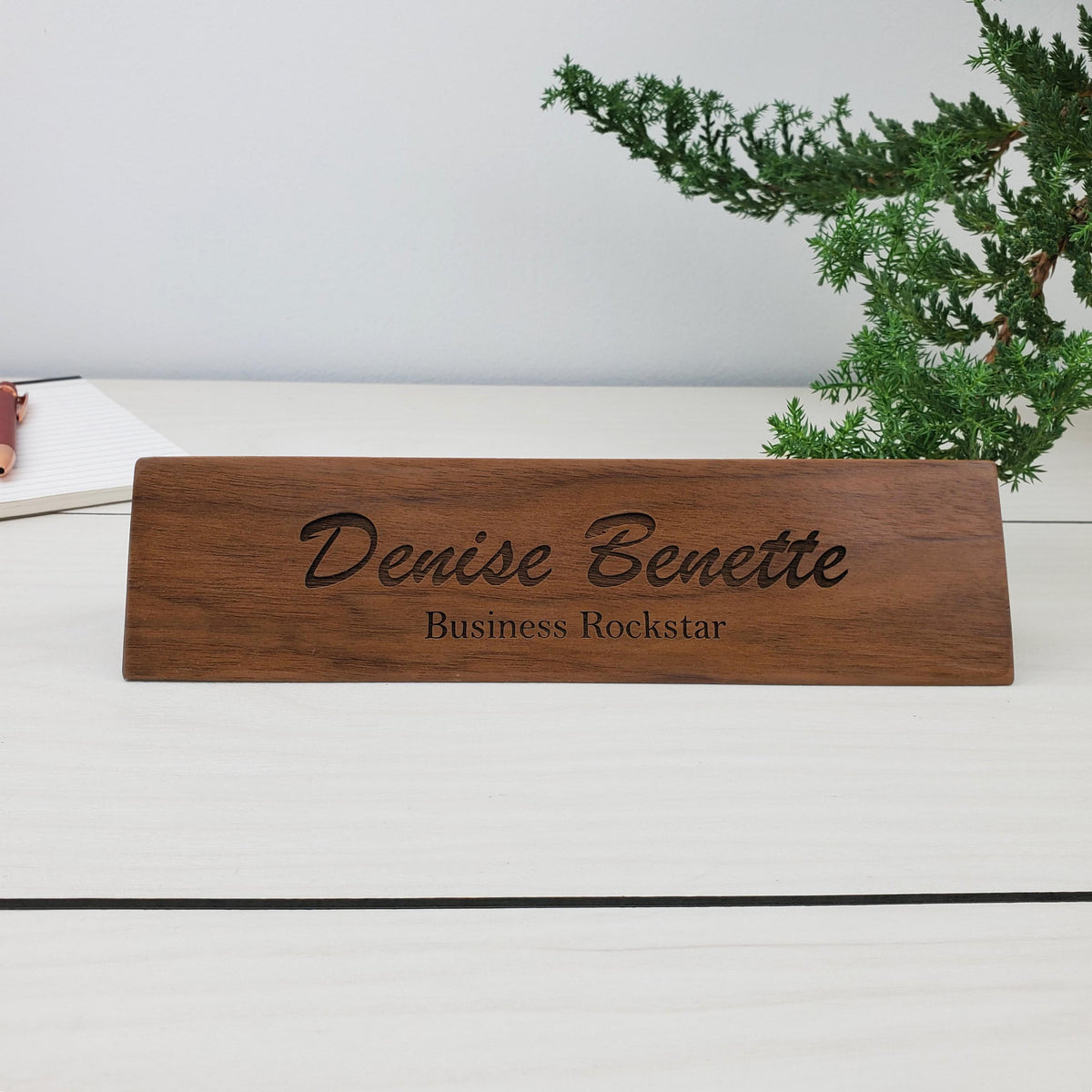 Office Decor - Personalized Wood Desk Block - 001