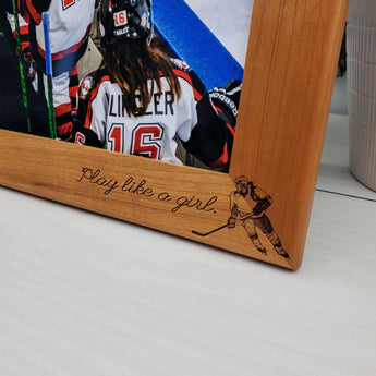 Female Hockey Player - Custom Engraved Picture Frame - 065