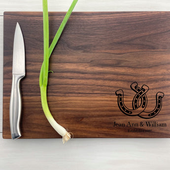 Lucky Horseshoes - Personalized Cutting Board - 302