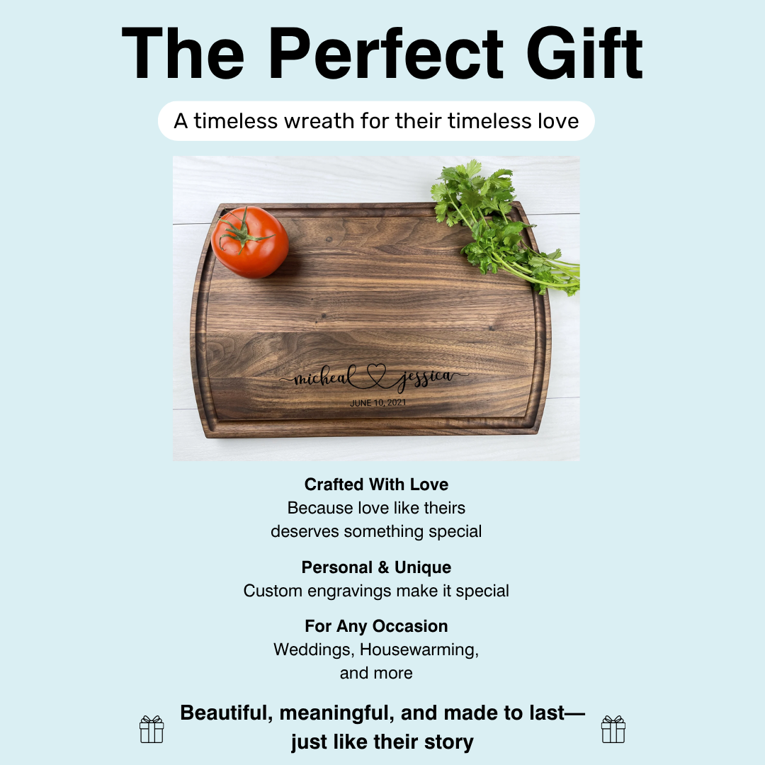 The Happy Couple - Personalized Cutting Board - 048