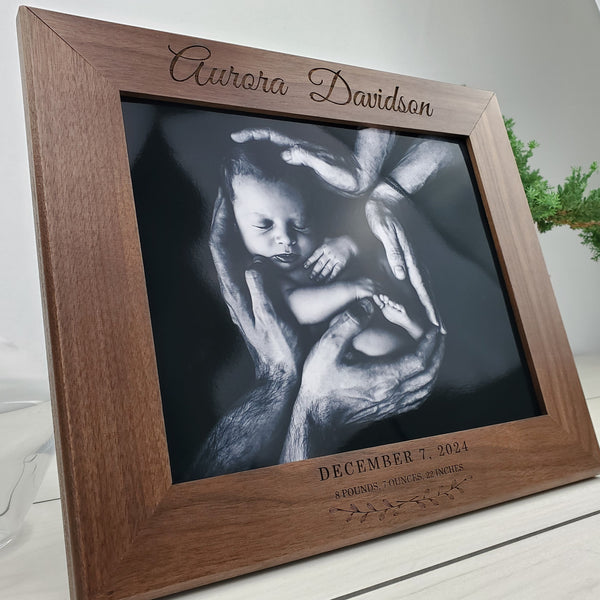 Baby Announcement - Custom Engraved Picture Frame - 014