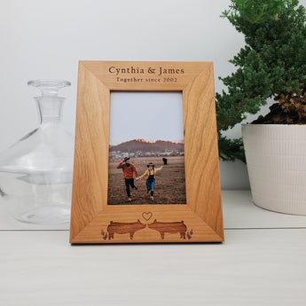Piggies in Love - Custom Engraved Picture Frame - 038