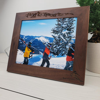 Ski Trip Memento - Custom Engraved Picture Frame - 058
