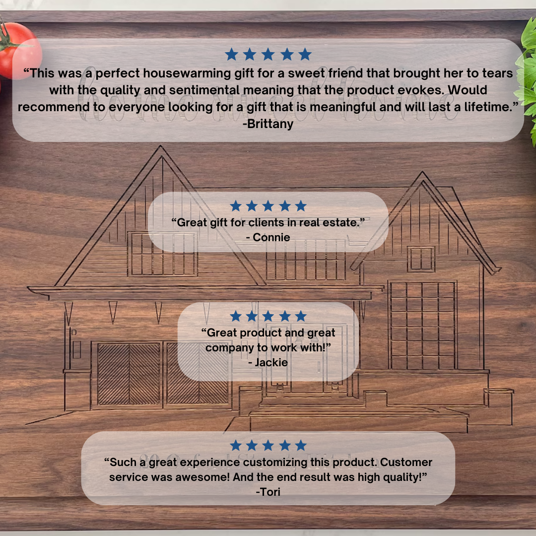 Personalized Cutting Board - Engraved Home Portrait