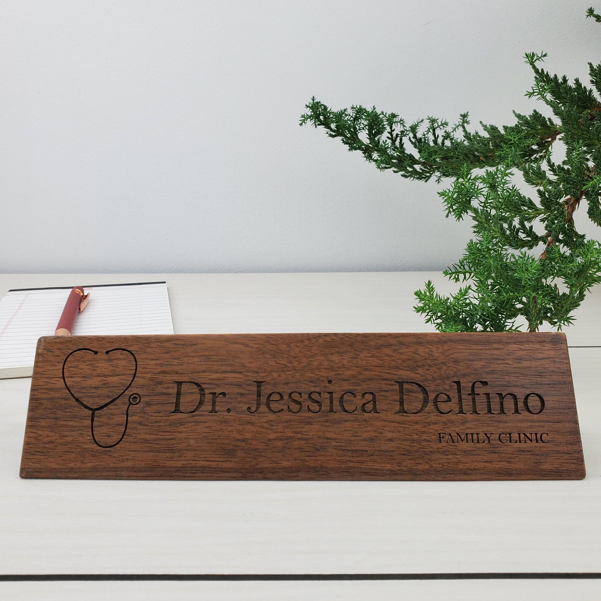 Doctor Gift - Personalized Wood Desk Block - 009