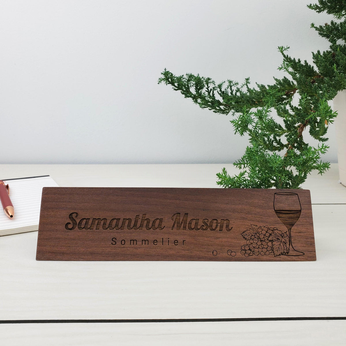 Sommelier - Personalized Wood Desk Block - 014