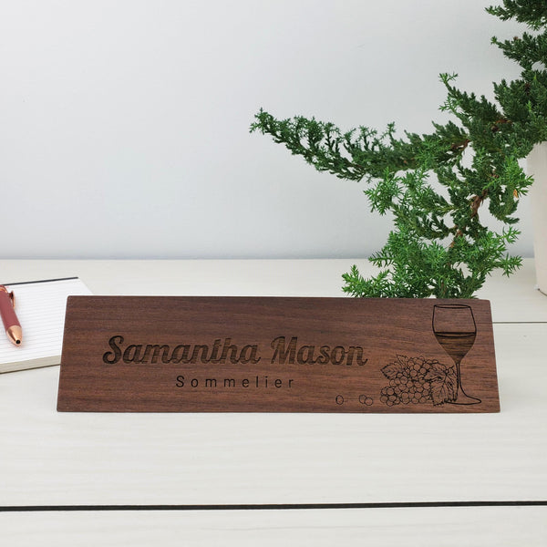 Sommelier - Personalized Wood Desk Block - 014
