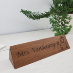Teacher's Desk - Personalized Wood Desk Block - 004 3