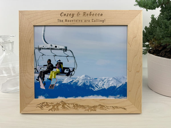 The Mountains are Calling! - Custom Engraved Picture Frame - 054
