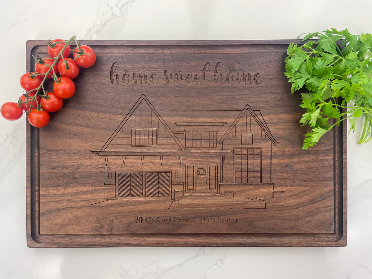 Personalized Cutting Board - Engraved Home Portrait