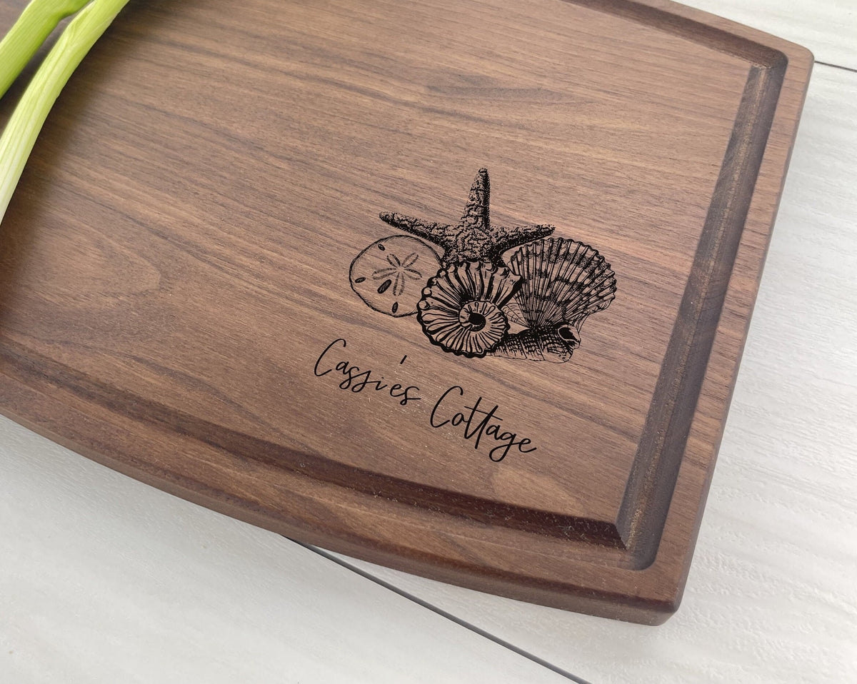 Seashells Beach Theme - Personalized Cutting Board - 316