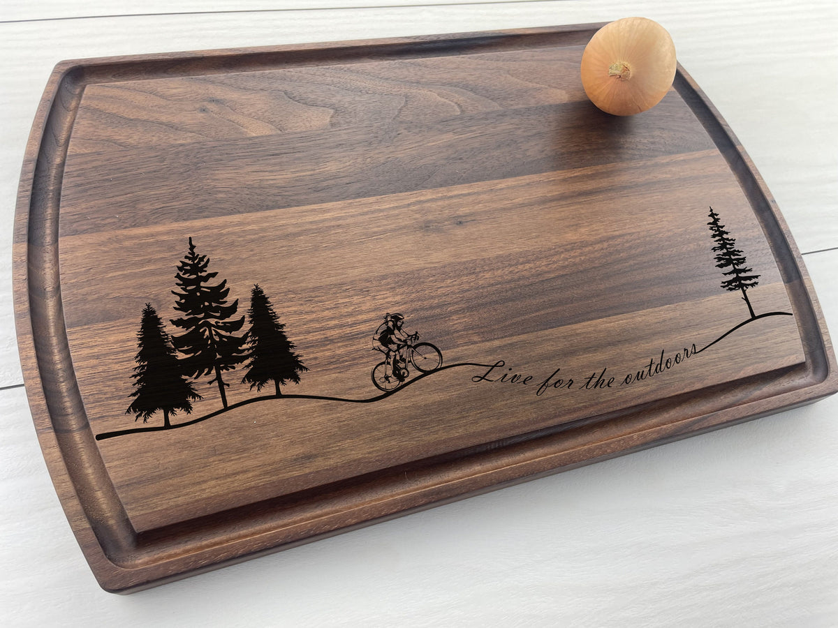Female Cyclist - Personalized Cutting Board - 315