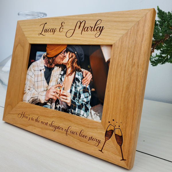 Champagne Glasses - Custom Engraved Picture Frame - 028
