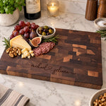 Personalized Names With Heart End Grain Butcher Block 4