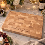 Personalized Names With Heart End Grain Butcher Block 5