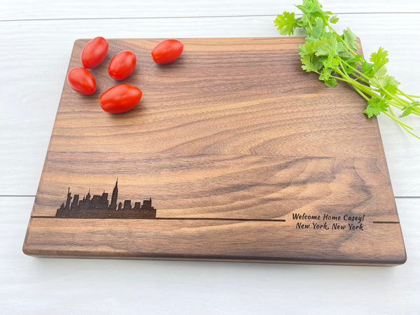 City Skyline - Personalized Cutting Board - 051