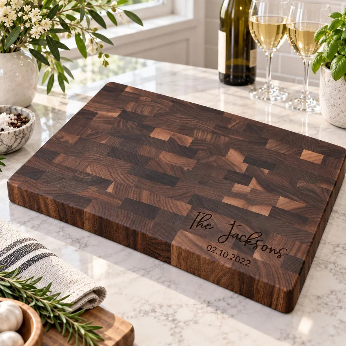 Personalized Signature End Grain Butcher Block
