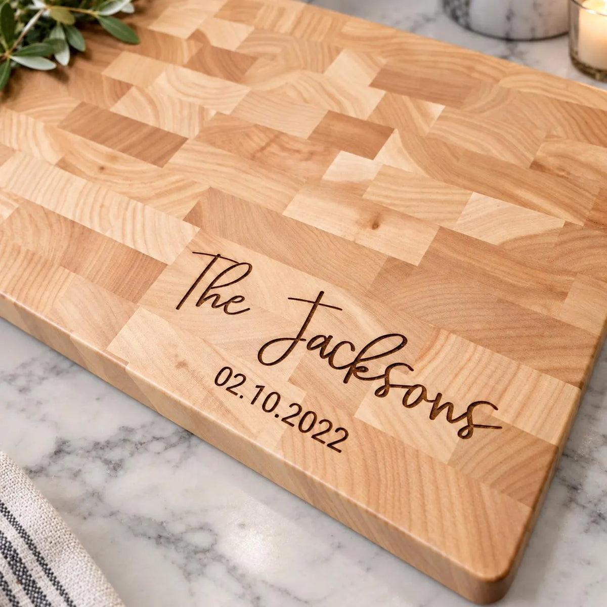 Personalized Signature End Grain Butcher Block