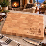 Personalized Mountain Chalet End Grain Butcher Block 4