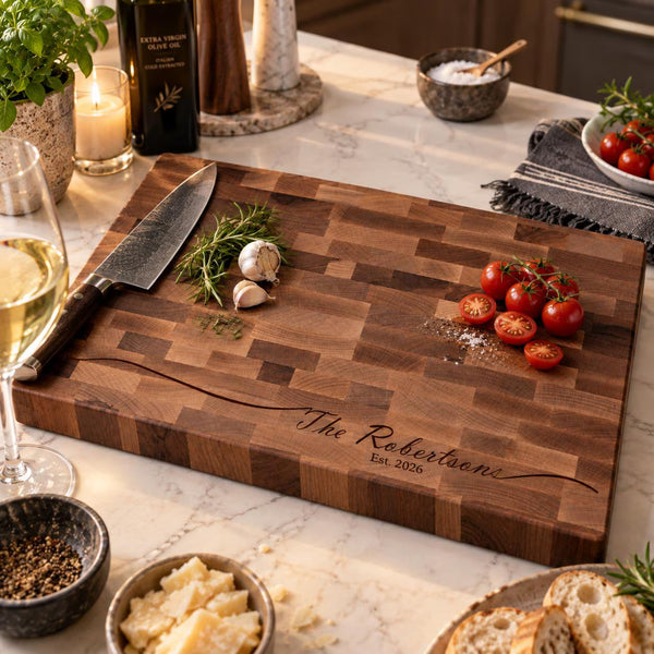 Personalized Name End Grain Butcher Block