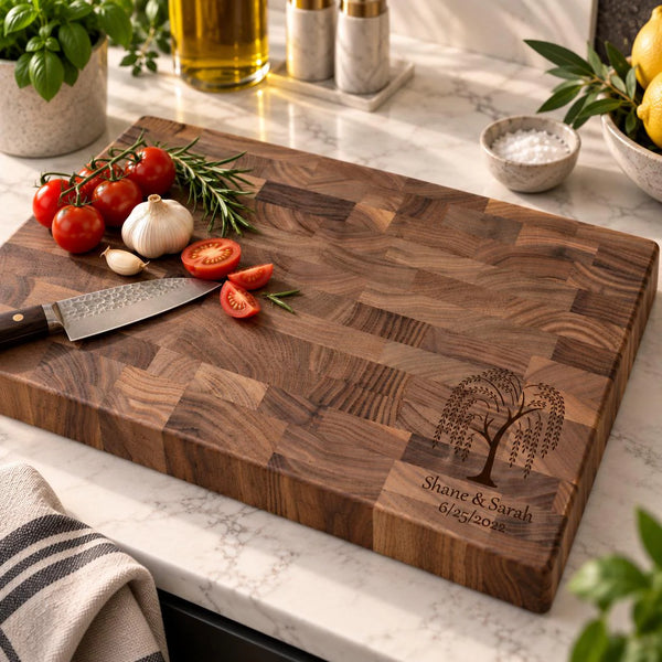 Personalized Willow Tree End Grain Butcher Block
