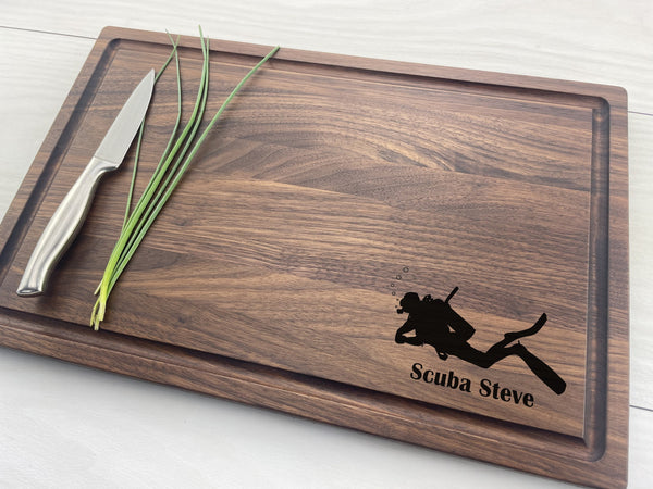 The Scuba Diver - Personalized Cutting Board - 322