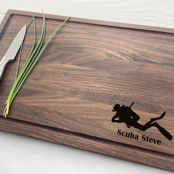 The Scuba Diver - Personalized Cutting Board - 322