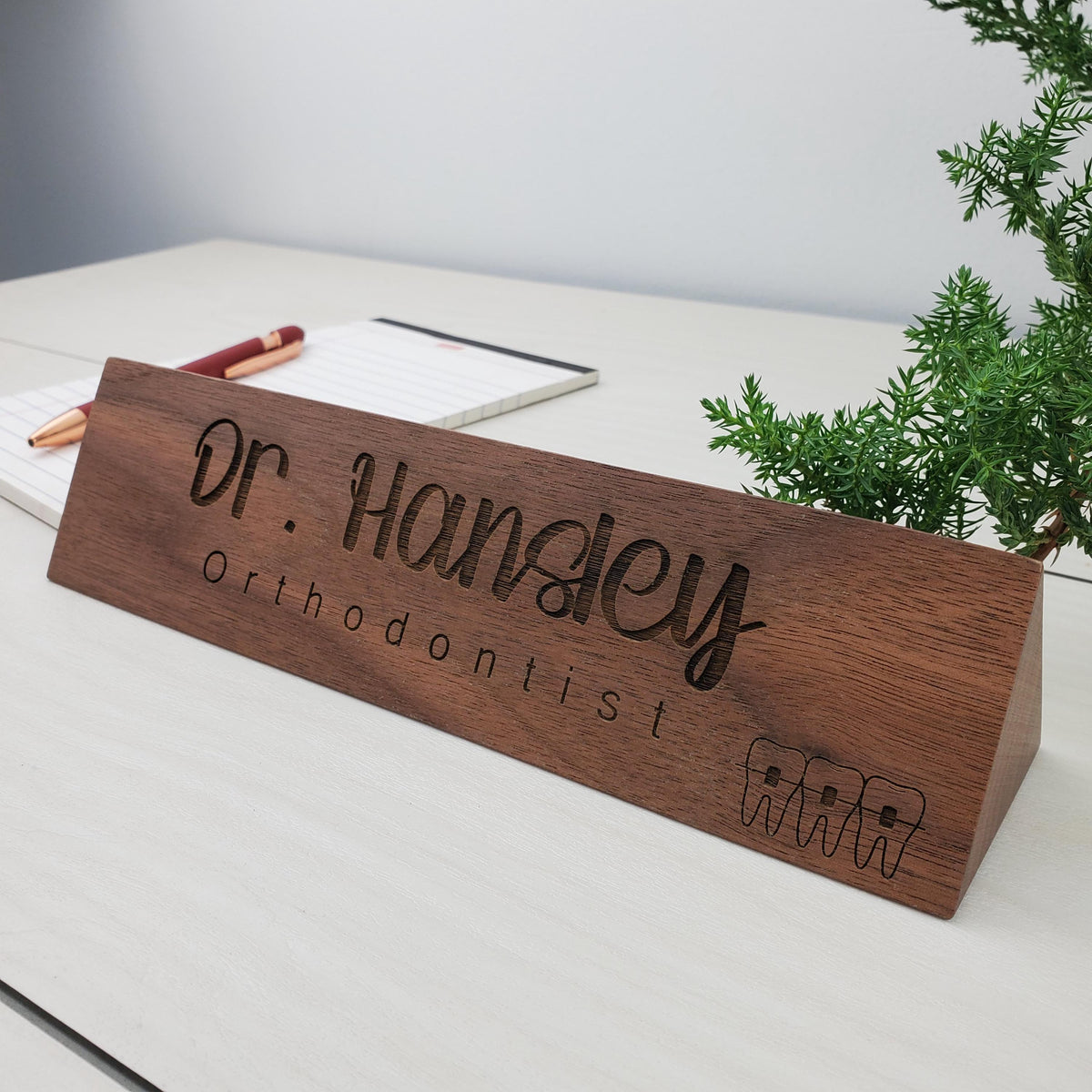 Orthodontist's Office - Personalized Wood Desk Block - 010