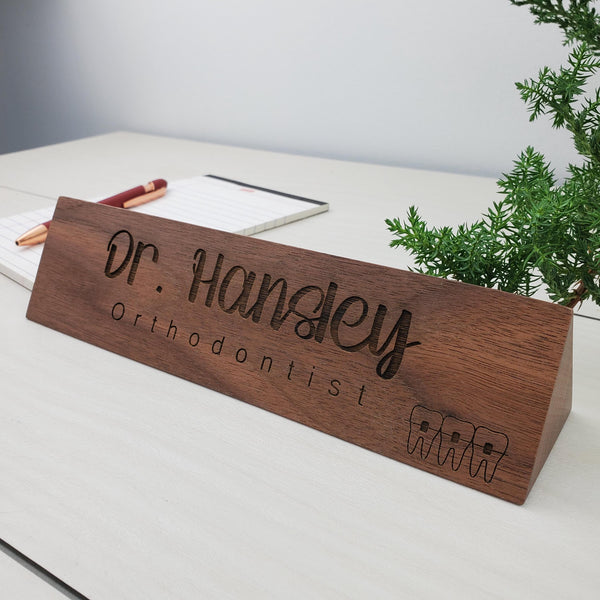 Orthodontist's Office - Personalized Wood Desk Block - 010