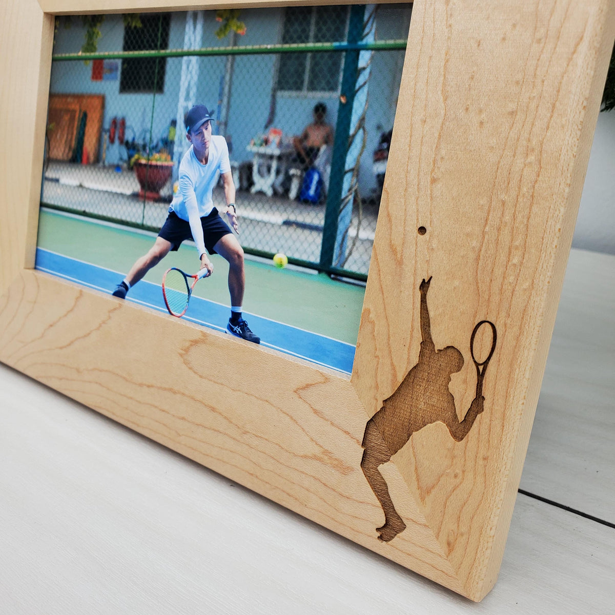 The Tennis Player - Custom Engraved Picture Frame - 066