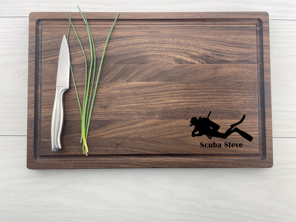 The Scuba Diver - Personalized Cutting Board - 322