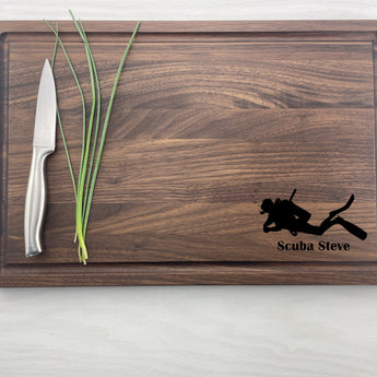 The Scuba Diver - Personalized Cutting Board - 322