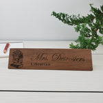 Librarian's Desk - Personalized Wood Desk Block - 012 3