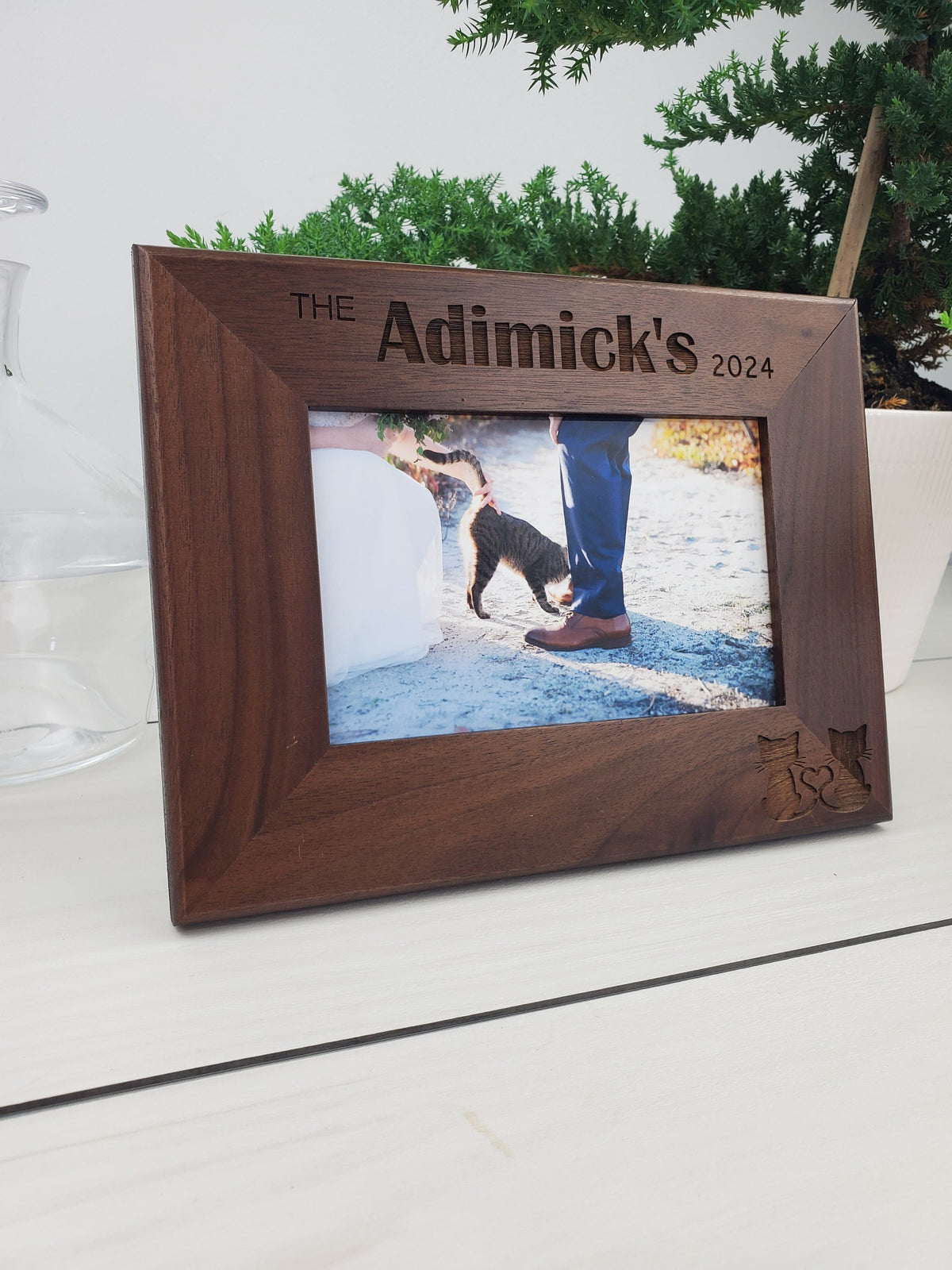 Cat Lovers - Custom Engraved Picture Frame - 003