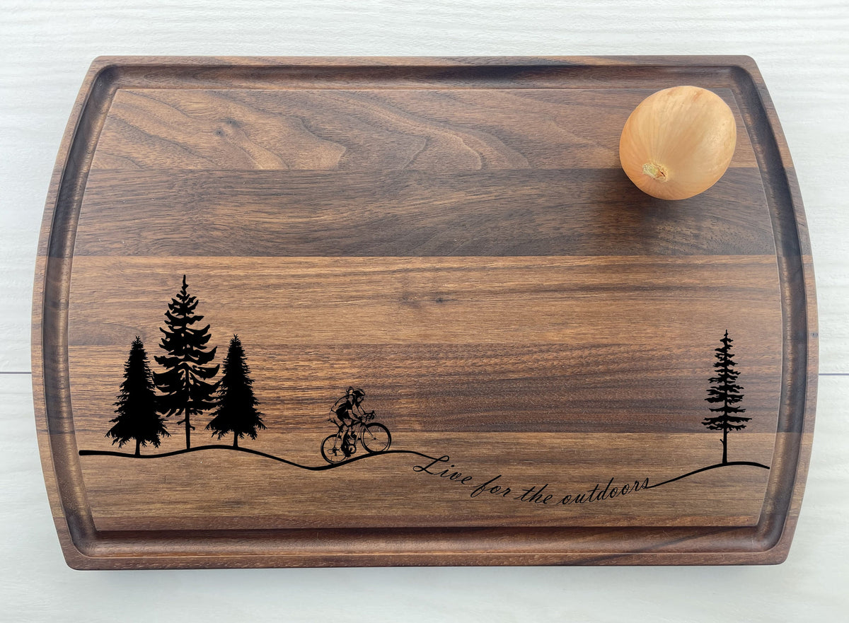 Female Cyclist - Personalized Cutting Board - 315