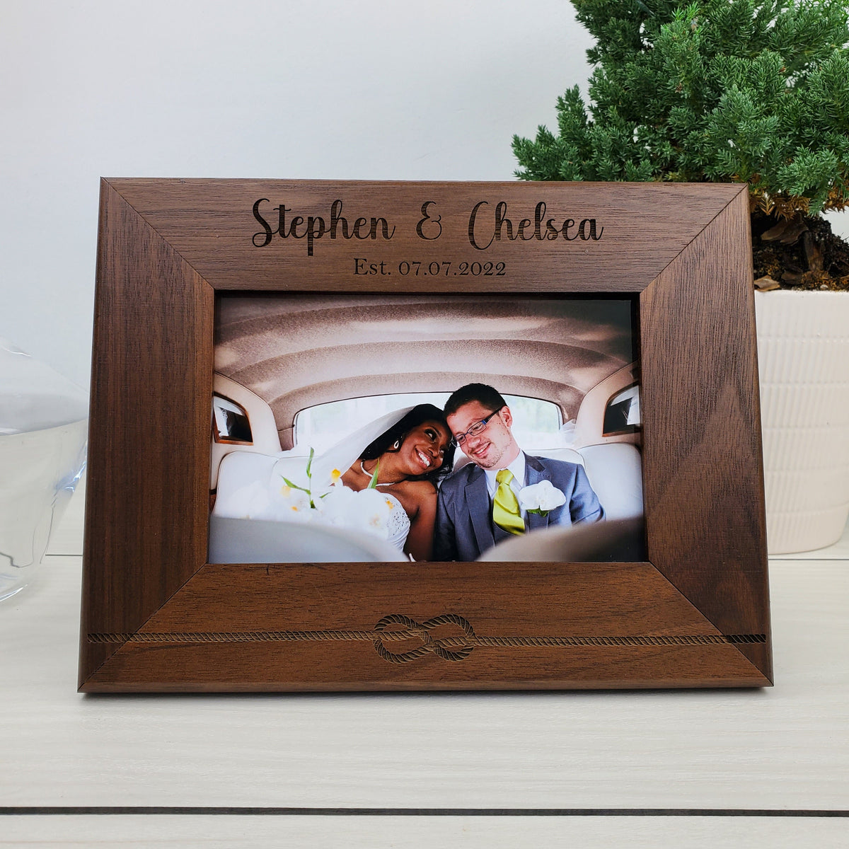 Tied the Knot - Custom Engraved Picture Frame - 011