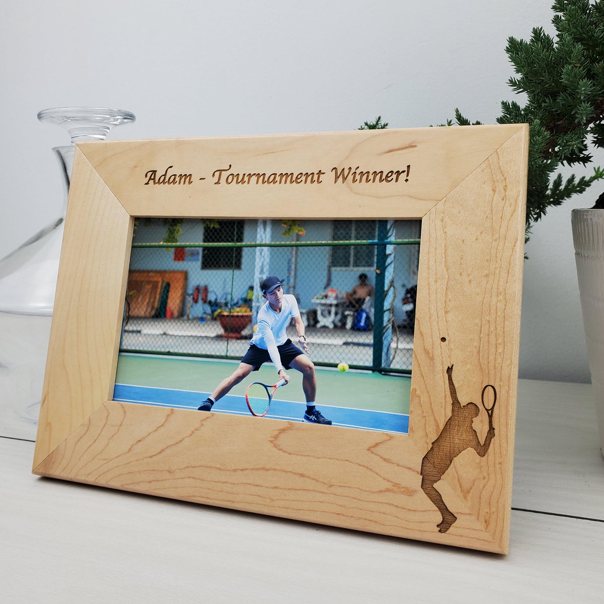 The Tennis Player - Custom Engraved Picture Frame - 066