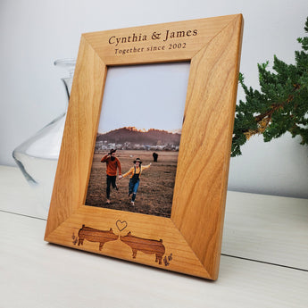 Piggies in Love - Custom Engraved Picture Frame - 038