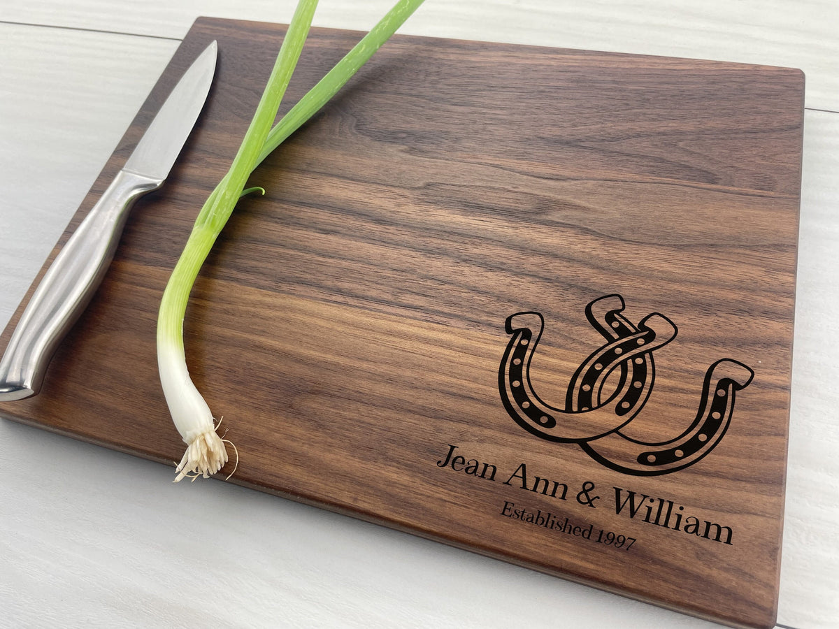 Lucky Horseshoes - Personalized Cutting Board - 302