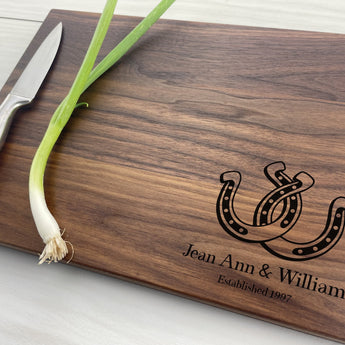 Lucky Horseshoes - Personalized Cutting Board - 302