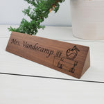 Teacher's Desk - Personalized Wood Desk Block - 004 1