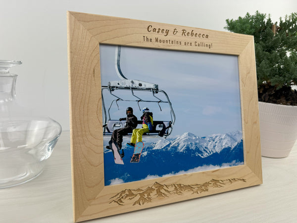 The Mountains are Calling! - Custom Engraved Picture Frame - 054