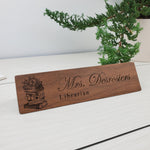 Librarian's Desk - Personalized Wood Desk Block - 012 1